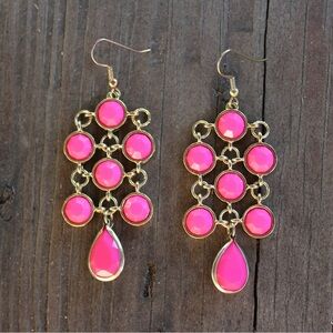 New Pink Geometric Earrings Hot Pink Modern Earrings Pink Jewelry Dangle Earring